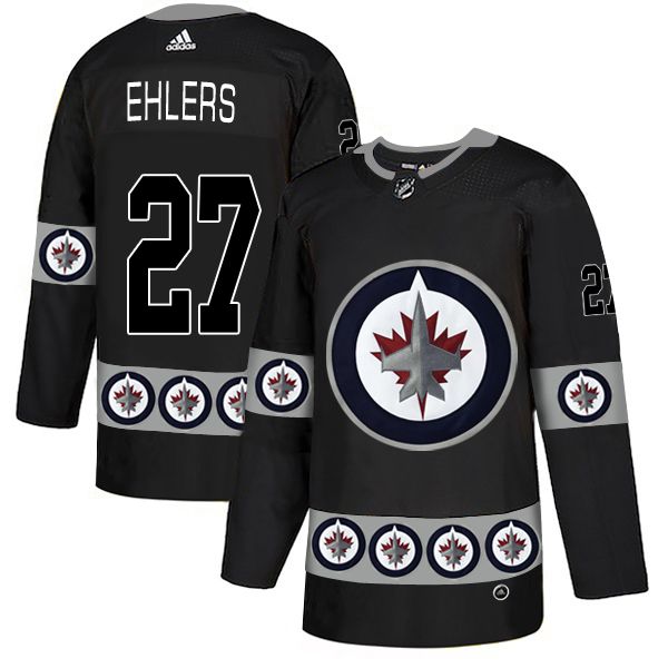 Men Winnipeg Jets #27 Ehlers Black Adidas Fashion NHL Jersey